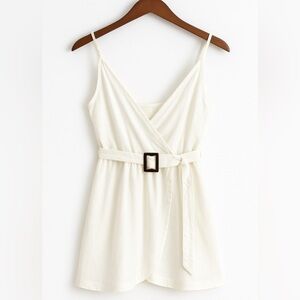 Urban Outfitters Cream Belted Dress